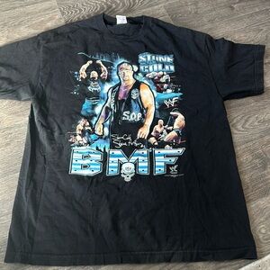 Stone cold Steve Austin vintage tee t shirt black 90s 80s wrestle bmf